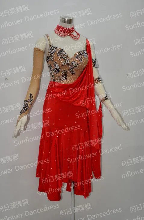 

New!Latin Dance Dress rumba samba Clothing Salsa Dresses latin dancing dress,cha-cha dance dress,Sunflower dancewear