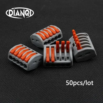 

50Pcs PCT-215 Universal Compact Wire Wiring Connectors Connector 5 Pin conductor terminal block with lever