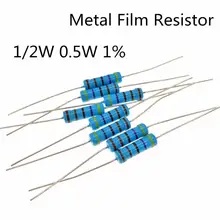 30~ 100 штук 1/2 Вт 2 Ом 1/2 Вт 1% радиальный DIP металлический пленочный осевой резистор 2 Ом 0,5 Вт 1% резисторы