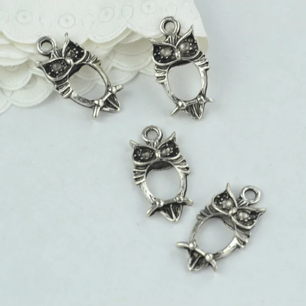 

25pcs alloy Tibetan Silver Plated owl Charms Pendants for Jewelry Making DIY Handmade Craft 23*12mm 2152