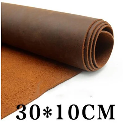 Dark Orange Natural Cow Skin Leather Crazy Horse Leather Color Genuine Leather for Diy Leather Craft for Belt Wallet Bag Shoes - Цвет: 30x10cm