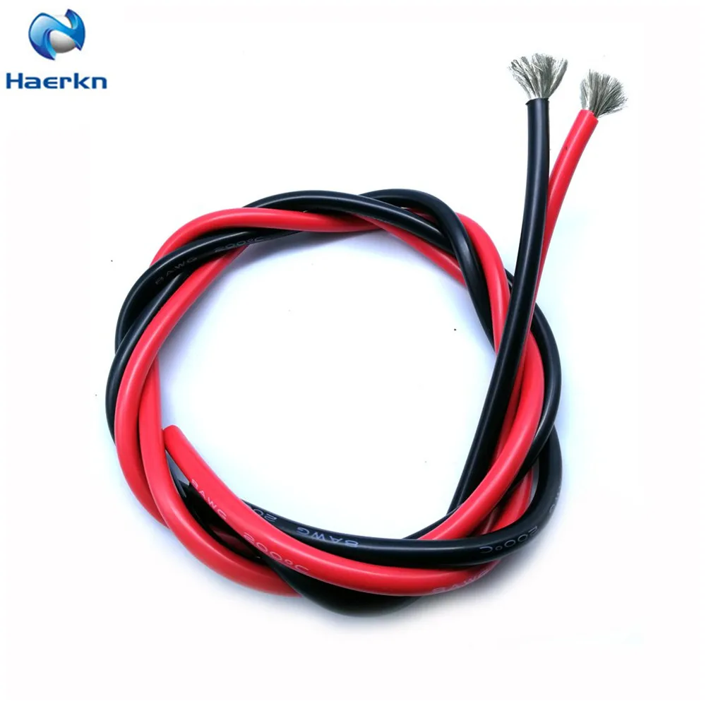 Электрический провод 8 AWG 36 7 мм2 кабель 3 метра [1 5 м черный и 1 красный] Провода из