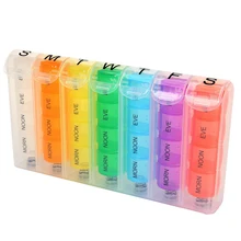 Colorful Pill Box 7 Day Weekly Pillbox 28 Grid Practical medicine holder Tablets Storage Container Medicine Box Pill Dispenser