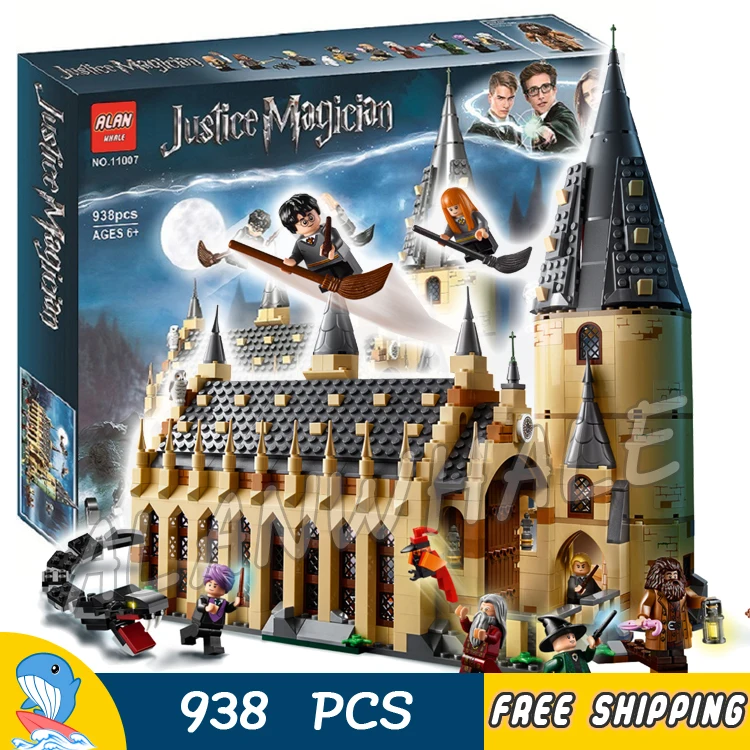 

983pcs Magic Hogwarts Great Hall Castle Basilisk Fawkes 11007 Figure Building Blocks Toy Harri Potter Compatible With LegoING