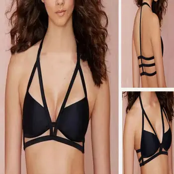 

Sexy Lingerie Push Up Hollow Out Back Criss Cross Bra Bralette Halter Lingerie Crop Top Spring Summer Bra