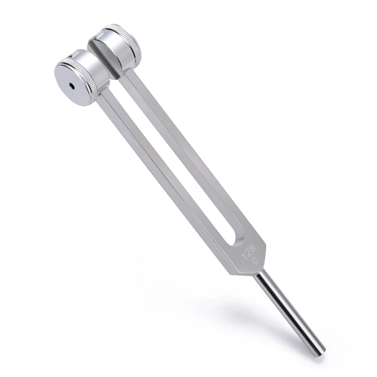 128HZ Aluminum Alloy Silver Tuning Fork Chakra Hammer Ball Diagnostic Tool for Sound Healing Therapy Health Care Tools