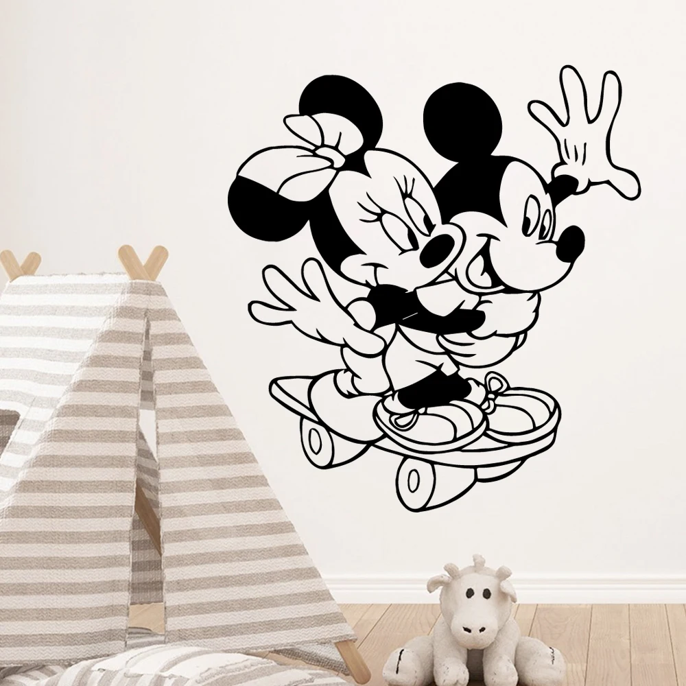 

Removable mickey mouse Self Adhesive Vinyl Waterproof Wall Decal For Kids Rooms Home Decor Decal Creative Stickers
