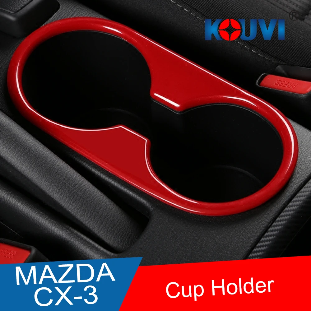 

For 2015 2016 2017 2018 Mazda CX-3 CX3 ABS Front Center Console Water Cup Holder Cover Surround Frame Trim Cover Car Accessories