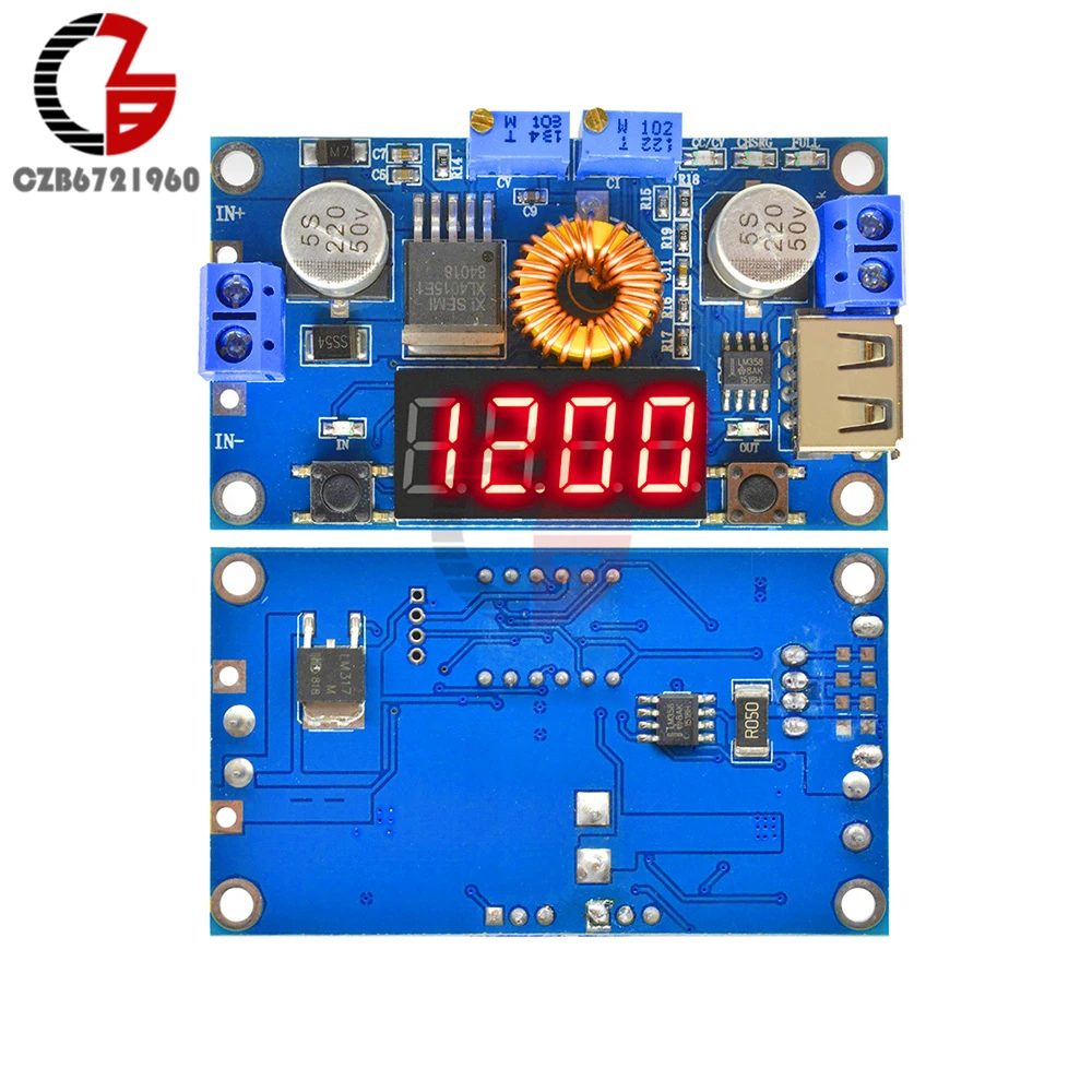 5A DC-DC понижающий преобразователь регулятор литиевый модуль зарядного устройства для батареи CC CV силовой трансформатор USB светодиодный цифровой вольтметр