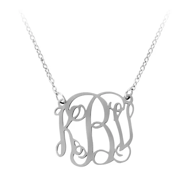 

Personalized Monogram Necklace Fashion Bold Statement Initial Letter Stainless Steel Pendant Necklace for Women Girls