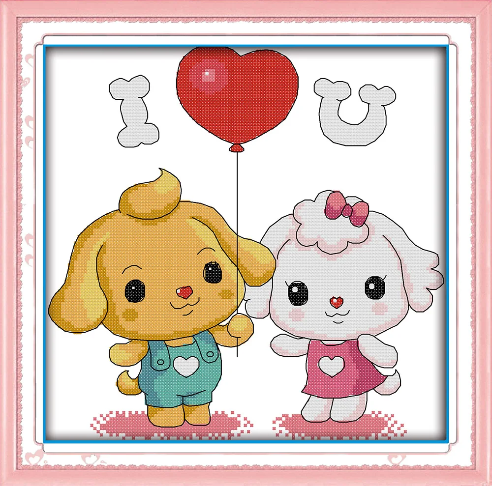 

Joy sunday I-LOVE-YOU Christmas gift baby Embroidery cross-stitch for cotton thread