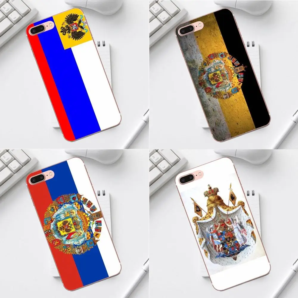 Флаг Российской империи для iPhone 4 4S 5 5C SE 6 6S 7 8 Plus X XS Max XR Galaxy A3 A5 J1 J3 J5 J7 2017 роскошный