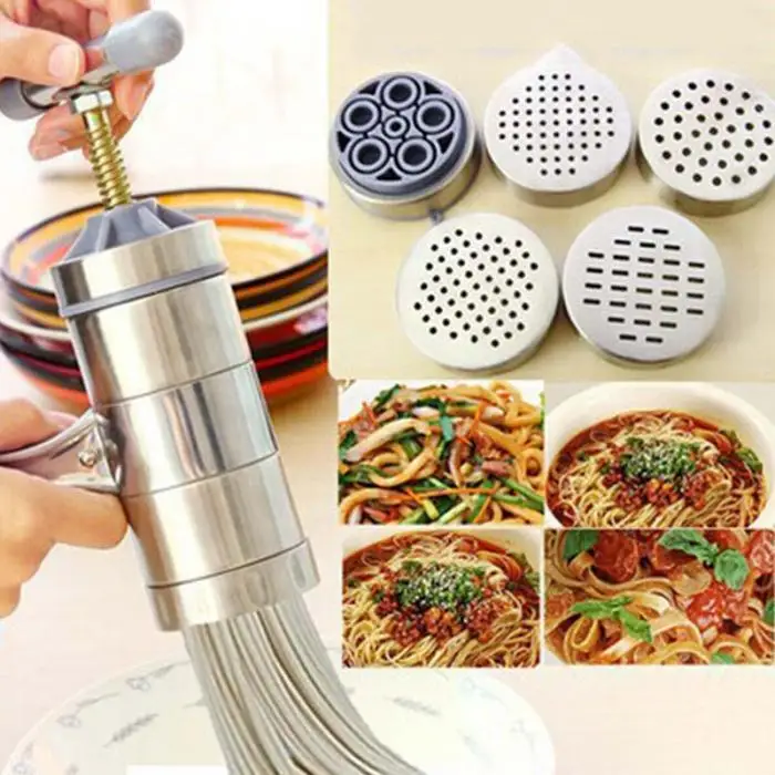 Household Stainless Steel Manual Pasta Machine Hand Pressure Noodle Machine Noodle Maker With 5 Models DTT88