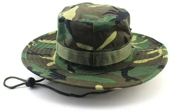 Chapeau militaire camouflage de brousse avec cordon pour homme 33