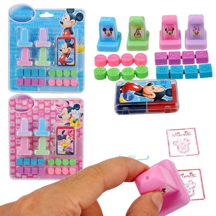 

20pcs/bag Kids DIY Stamp Education Toy Cartoon Animals Painting Stamps Children School Art Tool Party toy set with ink