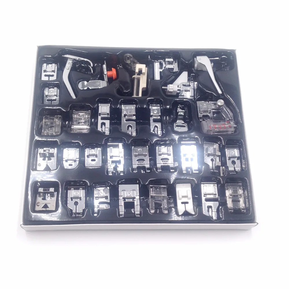 

CAMMITEVER 32 pcs/set Home Domestic Sewing Machine Ajustable Presser Foot Feet Kit Set With Box DIY Sewing Machine Accessories