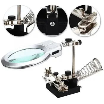 

Professional Auxiliary Welding Work Clip Magnifying Glass with LED Light for Jeweler Ma Jewelry Making Soldering Repairing Tool