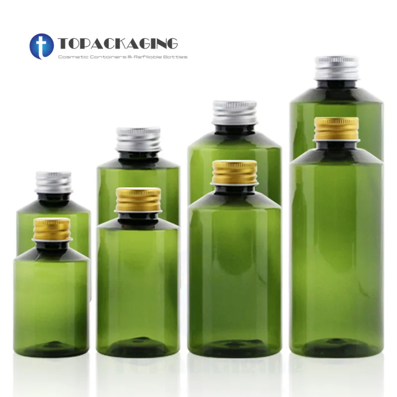 50ml/100ml/150ml/200ml Aluminum Screw Cap Bottle Empty Cosmetic Container Green Plastic Makeup Sample Shampoo Refillable Packing | Красота и
