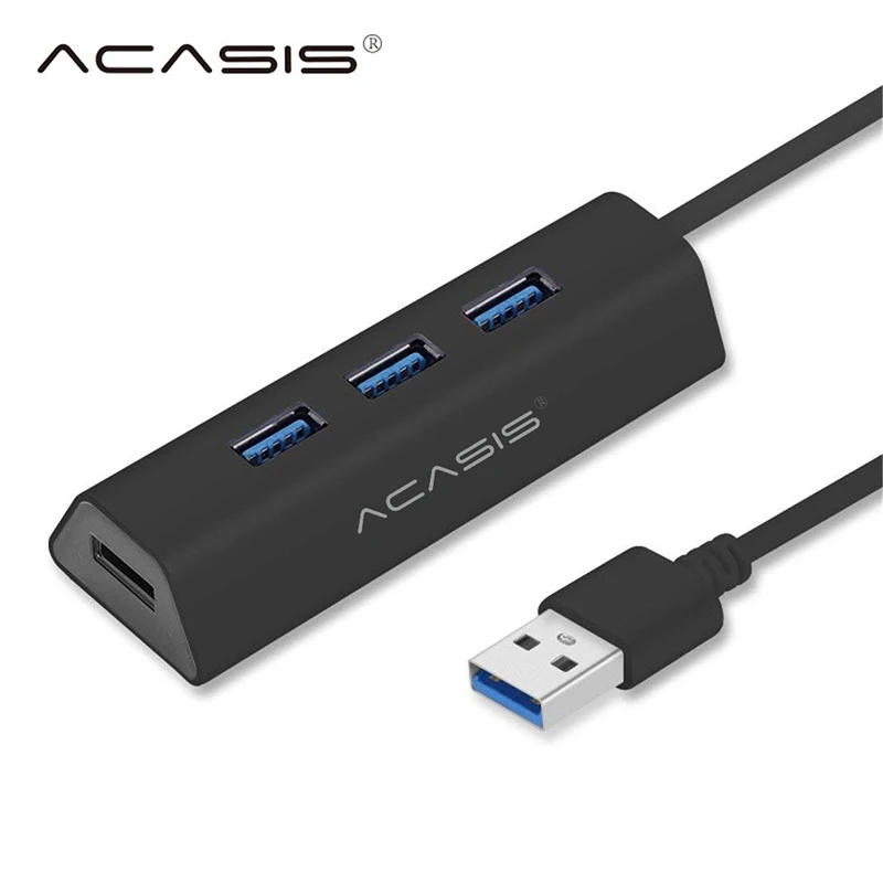 Acasis USB 3,0 концентратор 4 порта алюминиевый мульти usb-хаб 3,0 с адаптером питания USB разветвитель адаптеры для ПК Компьютерные аксессуары#25