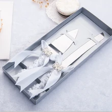 Qianxiaozhen Weddig Сувениры и подарки персонализированные элегантные жемчужные цветочные нож для свадебного торта Сервировочный набор украшения на заказ