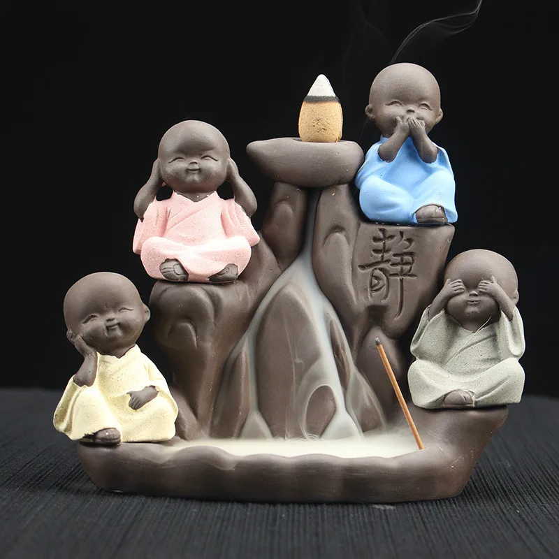 

Incensory Buddha Statue Incense Cones Ceramic Censer Holder Burner Backflow Incense Burner Smoke Home Decor A $