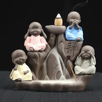 

Incensory Buddha Statue Incense Cones Ceramic Censer Holder Burner Backflow Incense Burner Smoke Home Decor A $