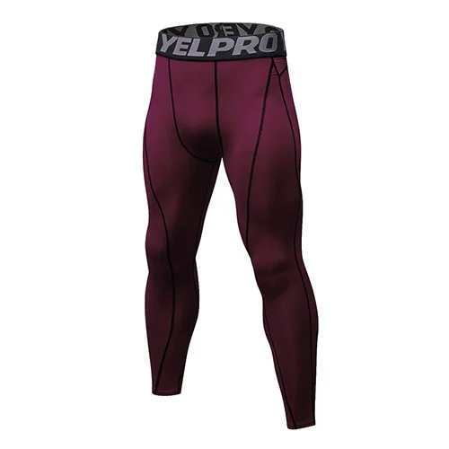 Yuerlian New GYM Compression Bodybuilding Pantalones Hombre Fitness Tights Trousers Sweat Pants For Men Sport Running Leggings - Цвет: wine red