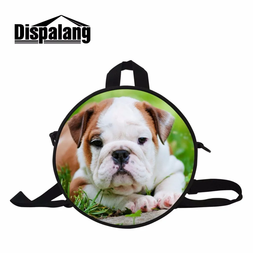 Dispalang cute bulldog pattern children bags preschool backpack double