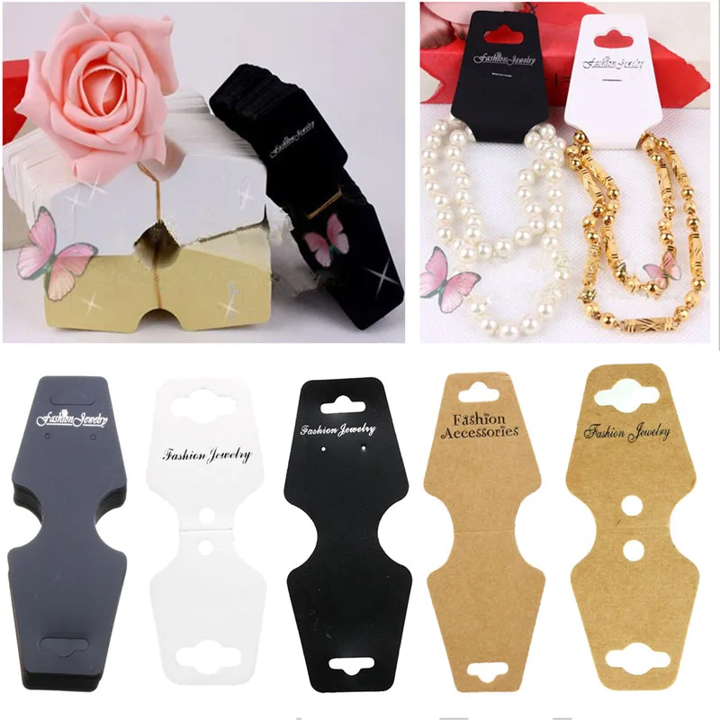 

100Pcs Jewelry Necklace Bracelet Hanging Holder Jewerly Display Paper Cards