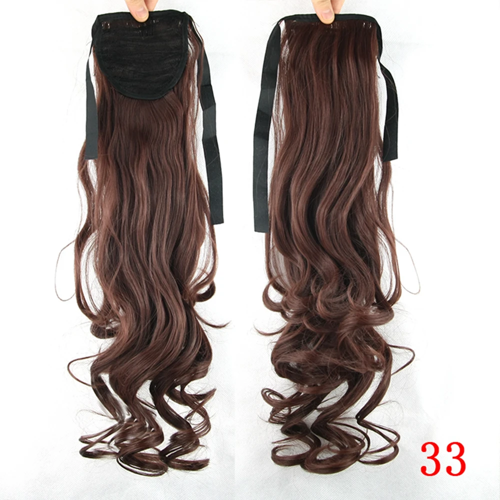 Soowee, 10 цветов, высокотемпературное волокно, синтетические женские волосы для наращивания, черный блонд, волнистые, конский хвост, шиньон, волосы пони - Цвет: #33