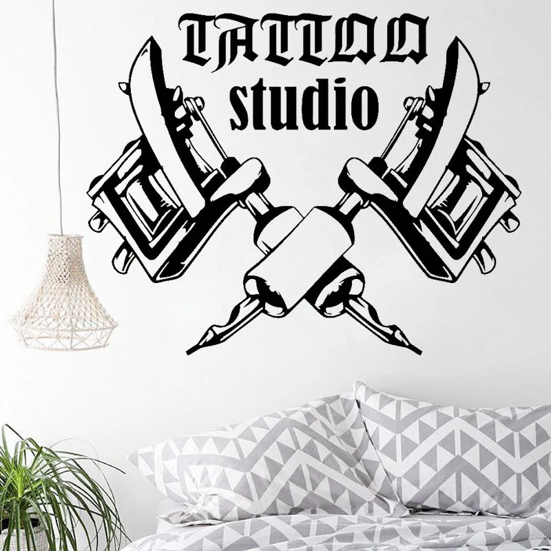 Салон Татуировки Room Decor переводная татуировка Studio машины на стены логотип виниловая Стикеры окно съемный Книги по искусству украшения D20