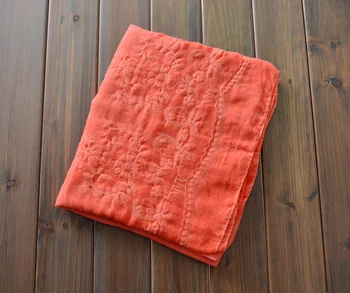 

Vintage Ethical Style Floral Embroidery Scarf and Wrap for Women Chinese Brand Designer New Fashion 200*90 cm Retro Beach Shawl