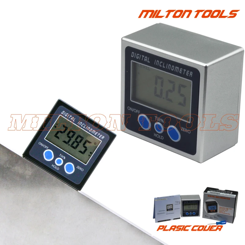 

digital bevel box mini digital protractor angle meter ruler Level Gauge Magnetic Base plastic digital inclinometer magnet level
