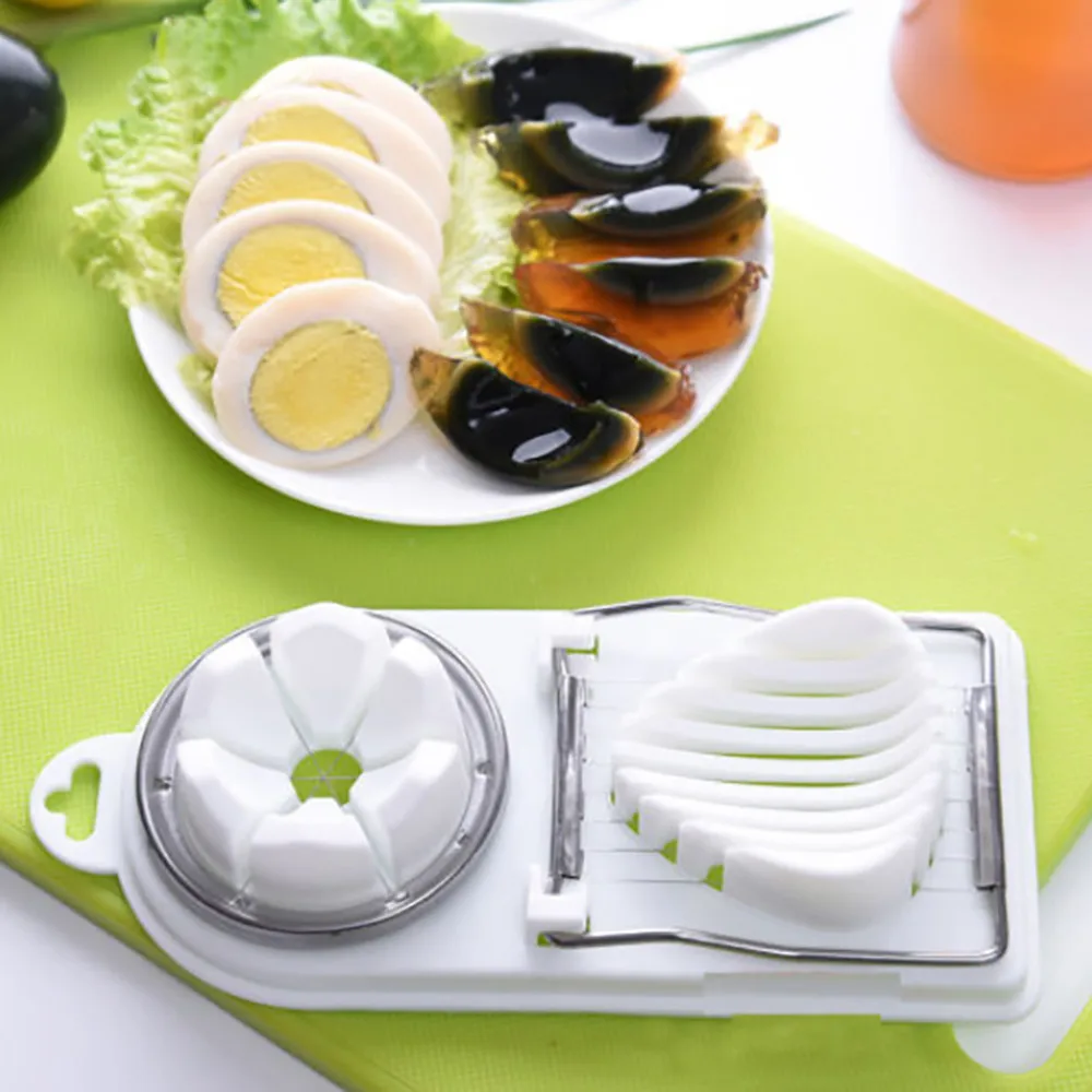 

Boiled Egg Slicer Stainless Steel Eggs Cutter 2 in 1 Eleven Slices Mushroom Tomato Kitchen Vegetable Fruits Food Chopper F310