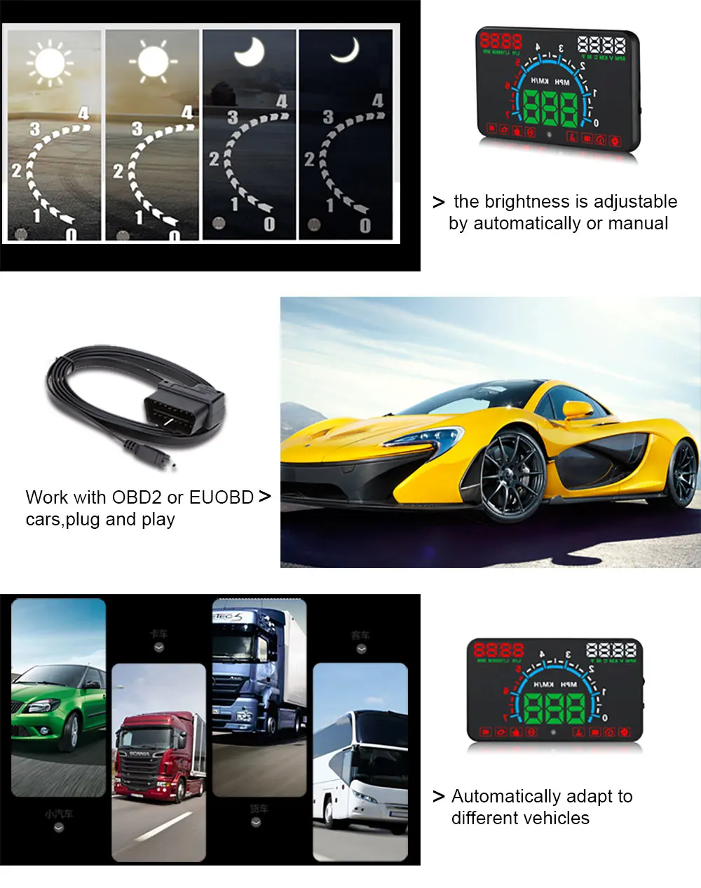 Geyiren m8 автомобильный hud дисплей obd2 ii euobd инструкция на русском