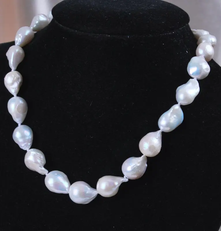 

Hot sale new Style >>>>>AAA+ New Jewelry SOUTH SEA WHITE BAROQUE PEARL NECKLACE 18