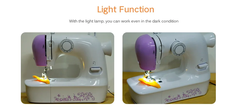 1803 Household Mini Automatic Thread Sewing Machine Double Speed Control Button with 12 Different Stitches