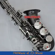 Черный никель серебро и золото колокол альтовый саксофон Ми-бемоль высокий F# ключ-Abalone Bottons