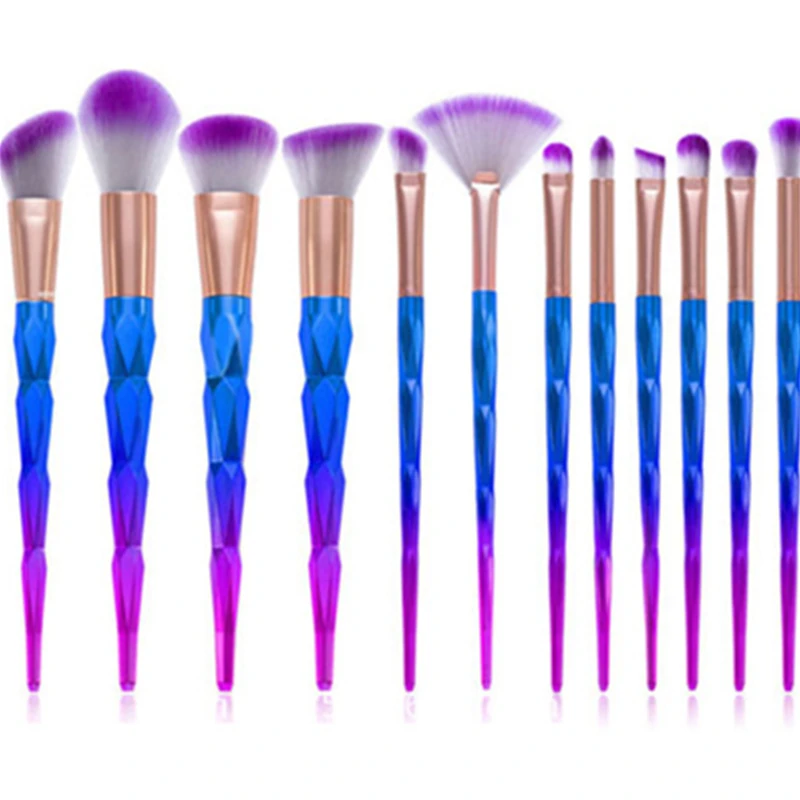 Unicorn Makeup Brushes 12pcs Thread Rainbow Professional Make Up Brush Set Blending Powder Foundation Eyebrow Eye
