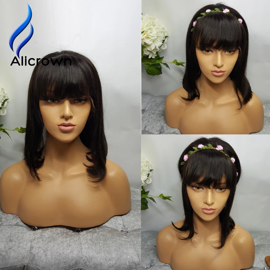 Short Bob Human Lace Wigs font b Brazilian b font font b Virgin b font font