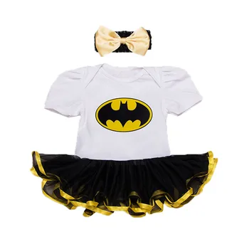 

New Style Newborn Dress Baby Sets White Black Fashion Ruffled Rompers+Headband Toddler Tutu Girl Party Clothes for Birthday 0-2T