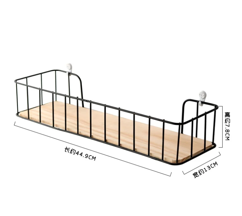 Европейский настенные украшения хранения стеллаж металлический Утюг деревянная полка дома стены цветок шельфа Кухня стены ванной хранения
