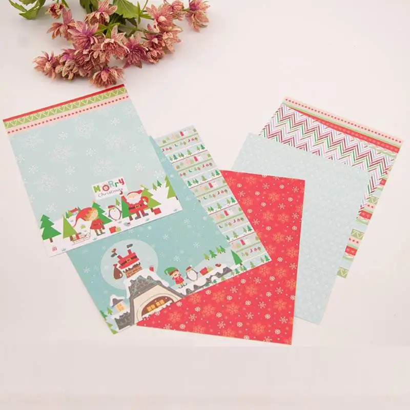 

14Sheets Christmas Scrapbooking Pads Paper Origami Art Background Paper Card Making DIY Birthday Scrapbook Paper Craft