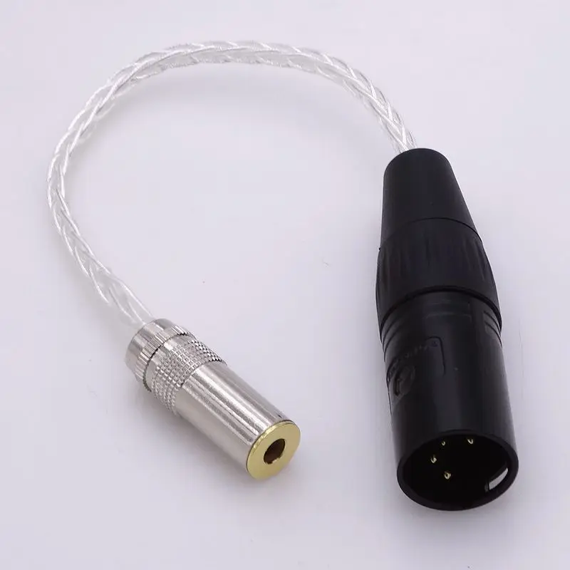 50 см 8 ядер с серебряным покрытием 4-pin зарядный кабель с разъемом папа 4,4 мм Женский аудио адаптер для sony кабель для наушников