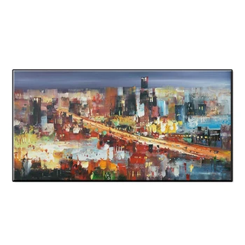 

High Quality Newest Handmade Oil Painting Art Hot Selling Wall Canvas Decor Art Unframed Islamic Building Scenery Oil Painting