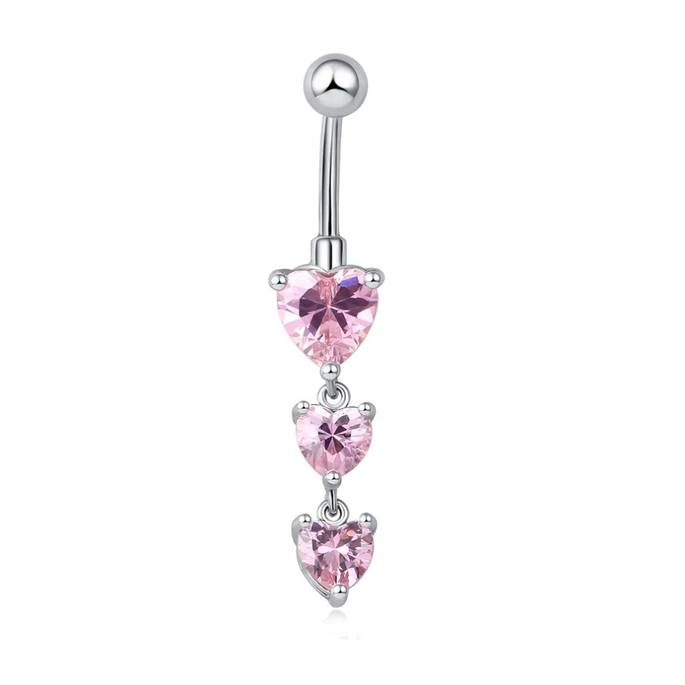 

HOT sale bellybutton series Body piercing ombligo jewelry Heart-shaped zircon Anti allergic material Medical needle navel DQ018