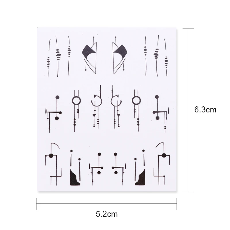 5 листов простые линии для дизайна ногтей Водные Наклейки Геометрические Животные Маникюр DIY переводные наклейки для ногтей