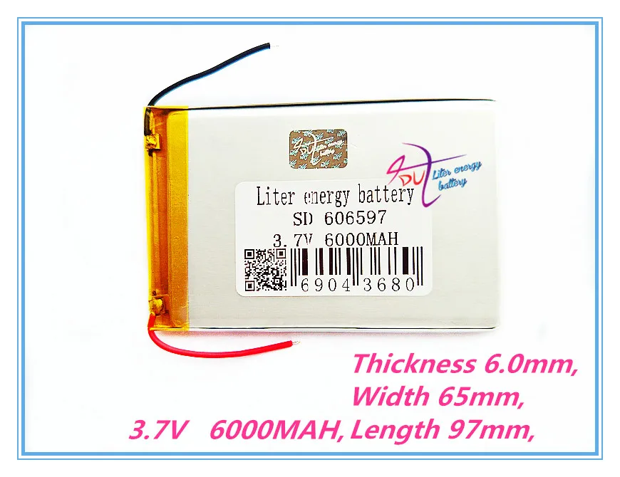 

606597 3.7V 6000mAH 6065100 (polymer lithium ion battery) Rechargeable batteries Li-ion battery for tablet pc