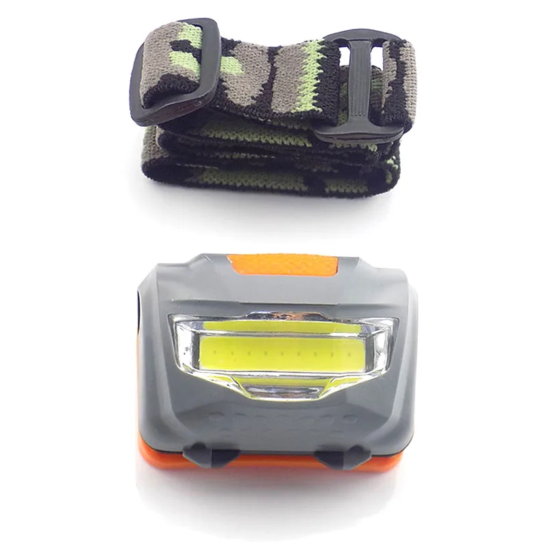 Mini COB led frontal headlamp flashlight high power head light torches lamp headlight AAA battery super bright fishing camping - Испускаемый цвет: grey headlamp