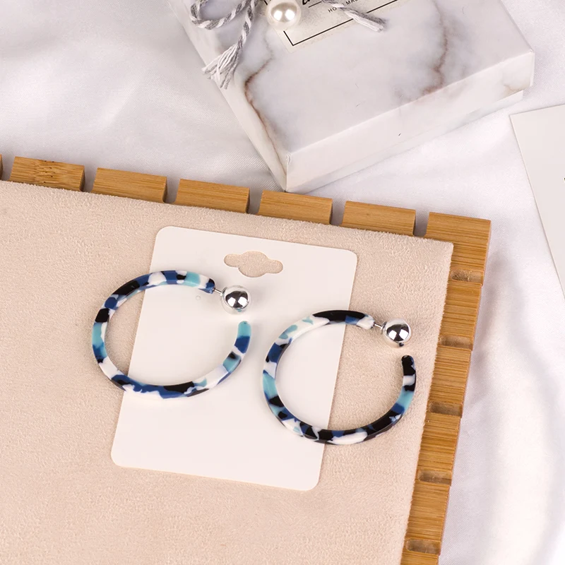 Trendy Dangle Acrylic Fashion Earrings for Women 2018 New Statement Big Circle Geometric Resin Dangling Earring Metal Jewelry (4)